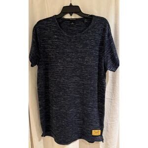 Scotch & Soda Men's Pull Over S/S Shirt L Cotton/Elastin/Poly Navy w/Blue